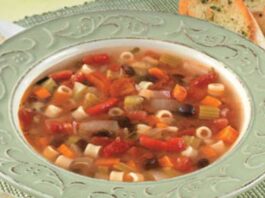 Hearty Minestrone Soup Recipe with Black Beans and Roasted Red Peppers
